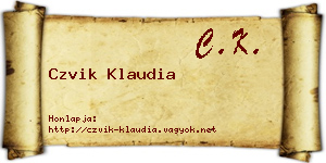 Czvik Klaudia névjegykártya